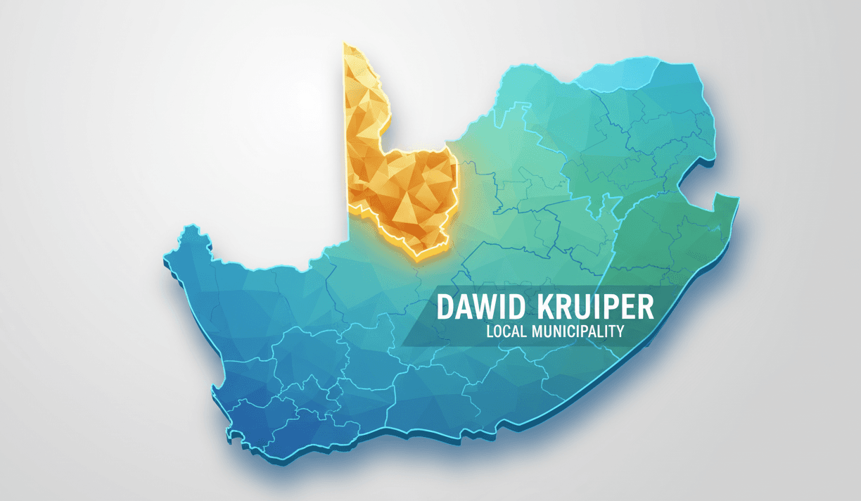 Map showing the borders of Dawid Kruiper Municipality